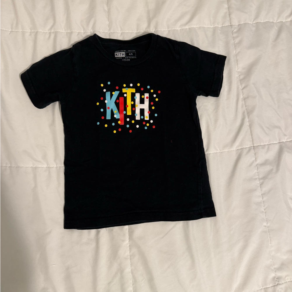 Kith Kids Charcoal Tee with Vibrant Accents